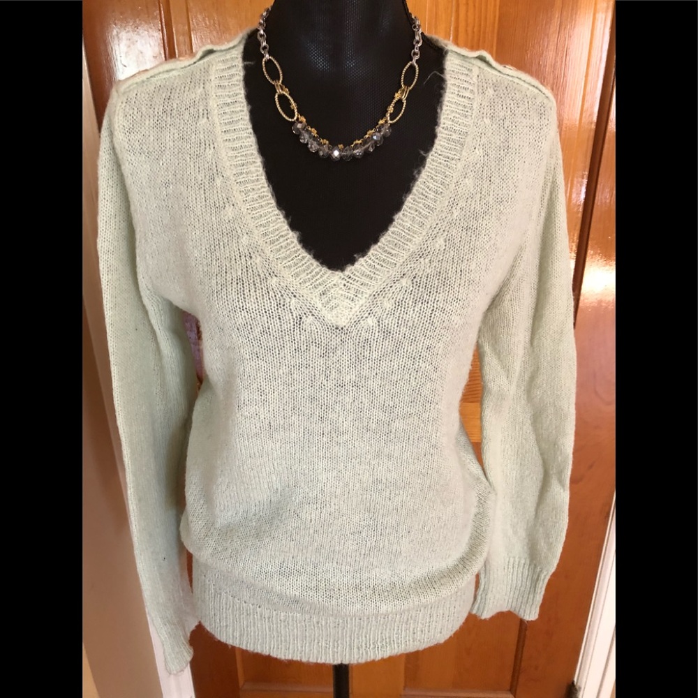 J. Crew Mint V-Neck Sweater